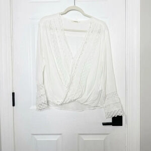 NAF NAF Ivory Lace Detail Blouse